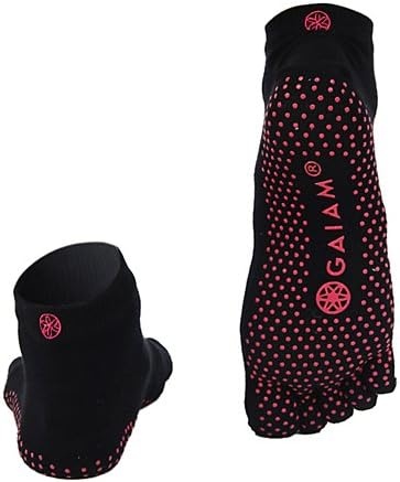 image:imageGaiam Grippy Yoga Socks for Women amp Men Full Toe Non Slip Sticky Grip Accessories for Yoga Barre Pilates Dance Ballet