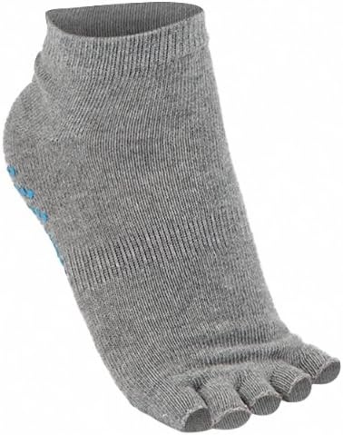 image:imageGaiam Yoga Socks Toeless Grippy Non Slip Sticky Grip Accessories for Women amp MenHeather Grey
