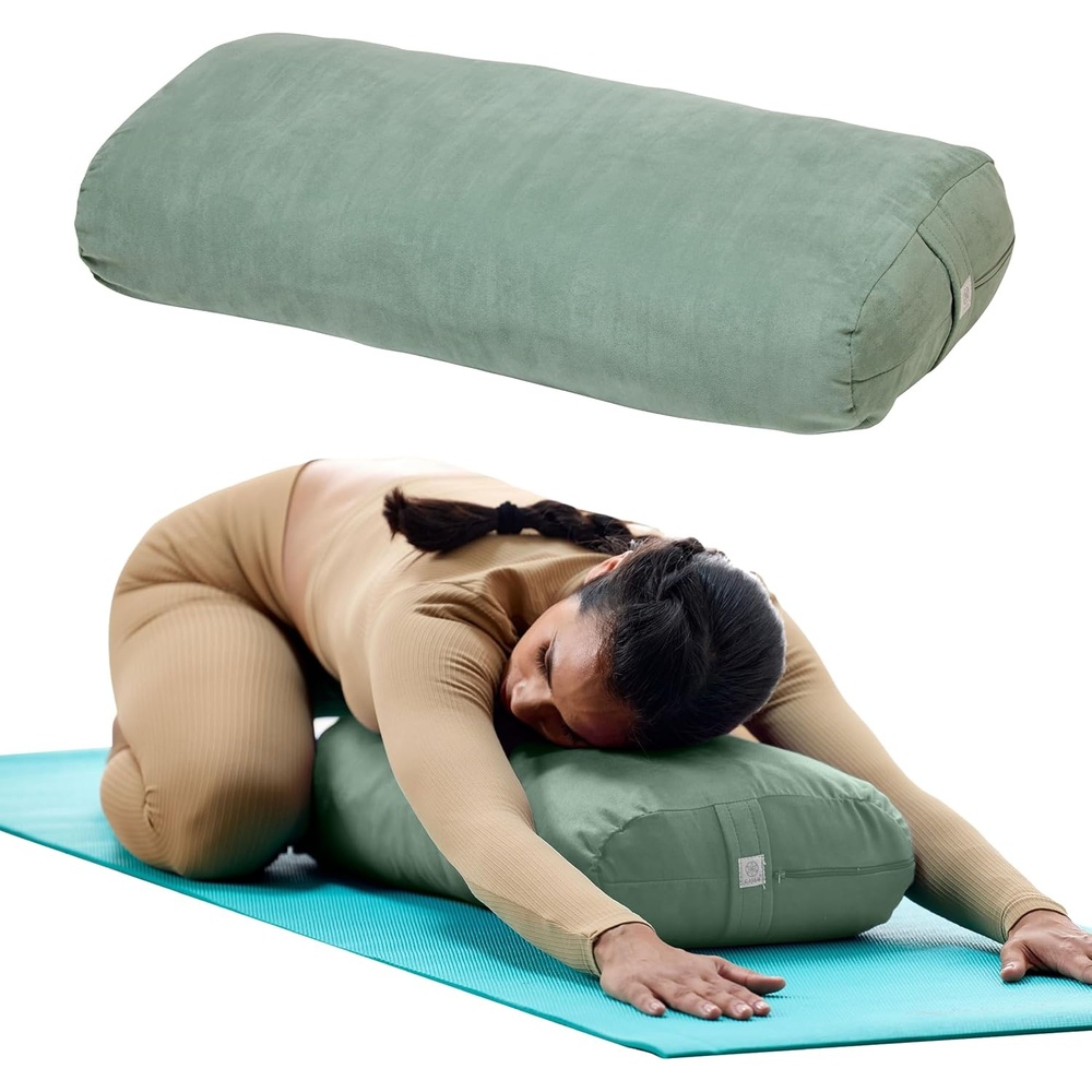 image:imageGaiam Yoga Bolster Pillow Supportive Cushion for Restorative Yoga Firm cottonfilled bolster supports stretching amp restorative poses Carry handle washable cover yoga propSage