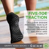 Gaiam Grippy Yoga Socks for Women & Men – Full Toe Non Slip Sticky Grip Accessories for Yoga, Barre, Pilates, Dance, Ballet