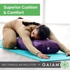 Gaiam Yoga Bolster Pillow, Supportive Cushion for Restorative Yoga | Firm cotton-filled bolster supports stretching & restorative poses. Carry handle, washable cover, yoga prop.(Sage)