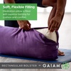 Gaiam Yoga Bolster Pillow, Supportive Cushion for Restorative Yoga | Firm cotton-filled bolster supports stretching & restorative poses. Carry handle, washable cover, yoga prop.(Sage)