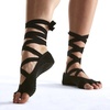 Gaiam Yoga Socks – Premium Studio Non Slip Sticky Grip Accessories for Women & Men(Black/Grey (Lace-up))