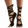 Gaiam Yoga Socks – Premium Studio Non Slip Sticky Grip Accessories for Women & Men(Black/Grey (Lace-up))