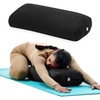 Gaiam Yoga Bolster Pillow, Supportive Cushion for Restorative Yoga | Firm cotton-filled bolster supports stretching & restorative poses. Carry handle, washable cover, yoga prop.(Black)