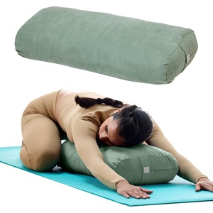 Gaiam Yoga Bolster Pillow, Supportive Cushion for Restorative Yoga | Firm cotton-filled bolster supports stretching & restorative poses. Carry handle, washable cover, yoga prop.(Sage)