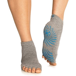 Gaiam Yoga Socks – Toeless Grippy Non Slip Sticky Grip Accessories for Women & Men(Heather Grey)