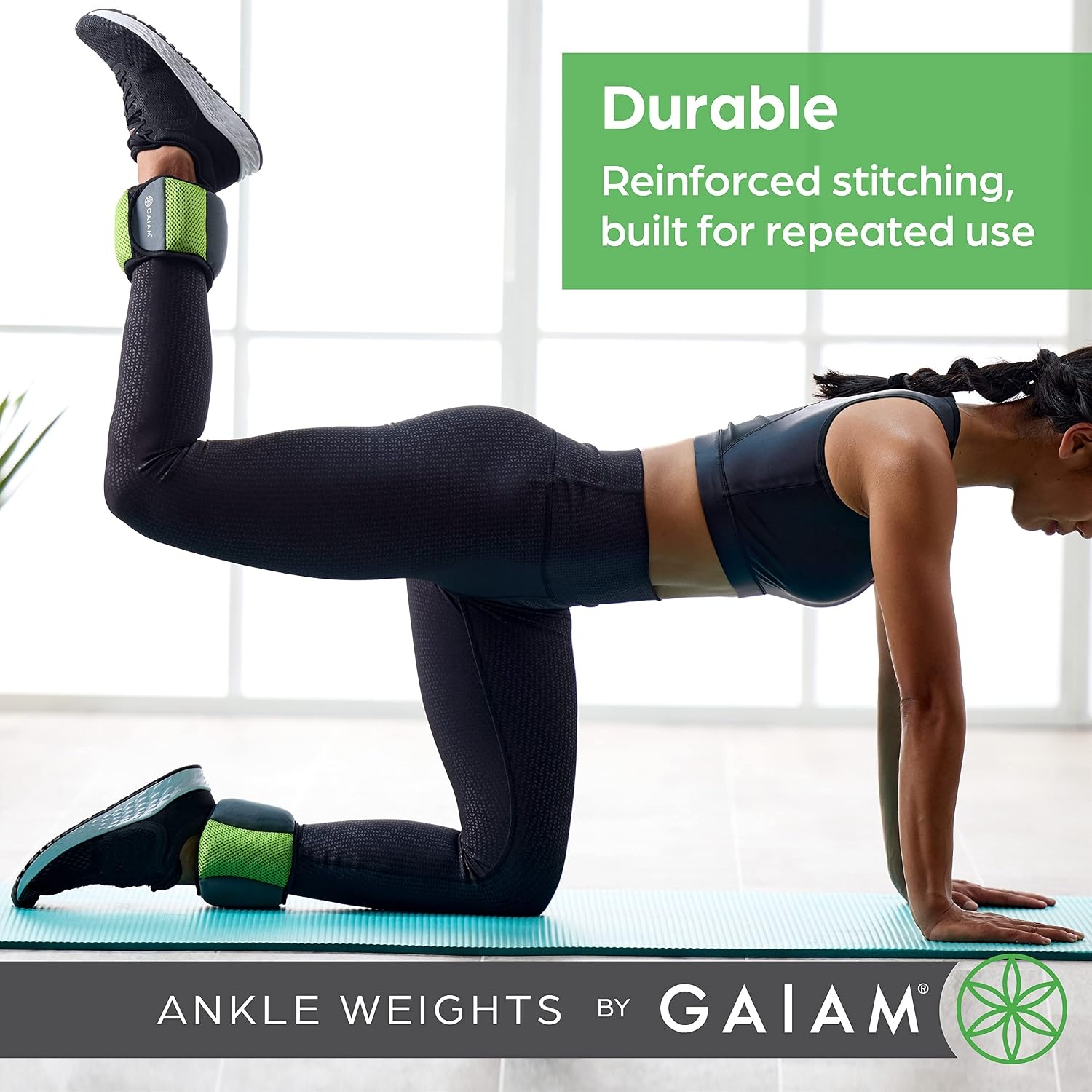 image:imageGaiam Ankle Weights Wearable Bracelet to Strengthen Tone amp Sculpt Adjustable Ankle Weights for Women amp Men for Yoga Dance Pilates Barre Cardio Home amp Gym UseSoft Teal