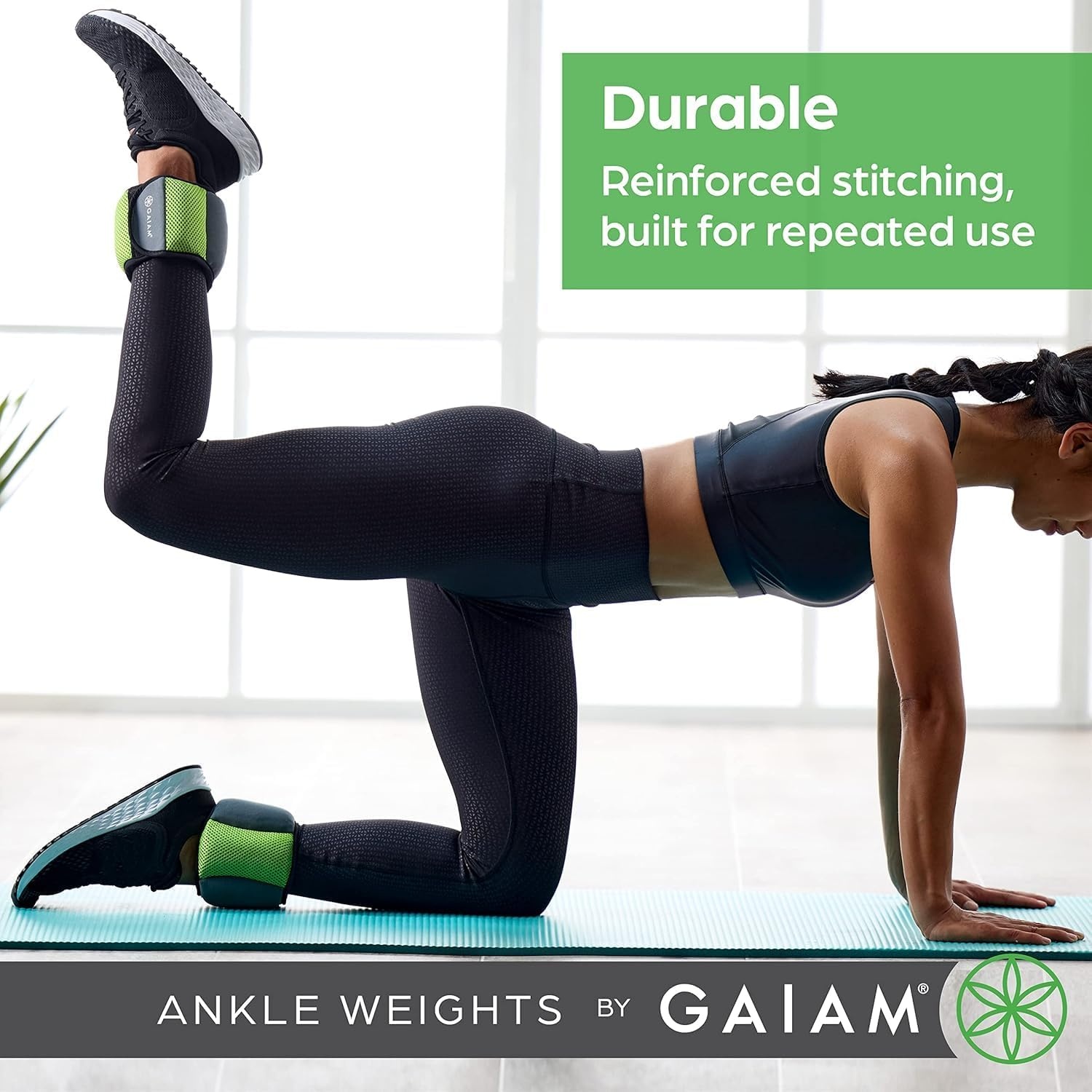 image:imageGaiam Ankle Weights Wearable Bracelet to Strengthen Tone amp Sculpt Adjustable Ankle Weights for Women amp Men for Yoga Dance Pilates Barre Cardio Home amp Gym UseSoft Retro Blue