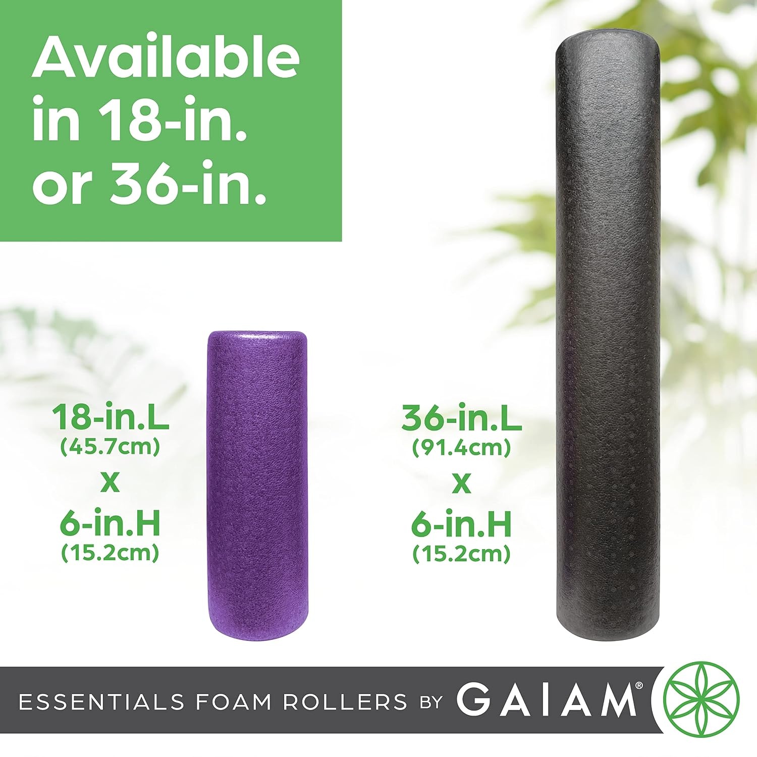 image:imageGaiam Essentials Foam Roller High Density Firm Deep Tissue Muscle Massager for Back Pain amp Sore Muscles18 Inch Teal