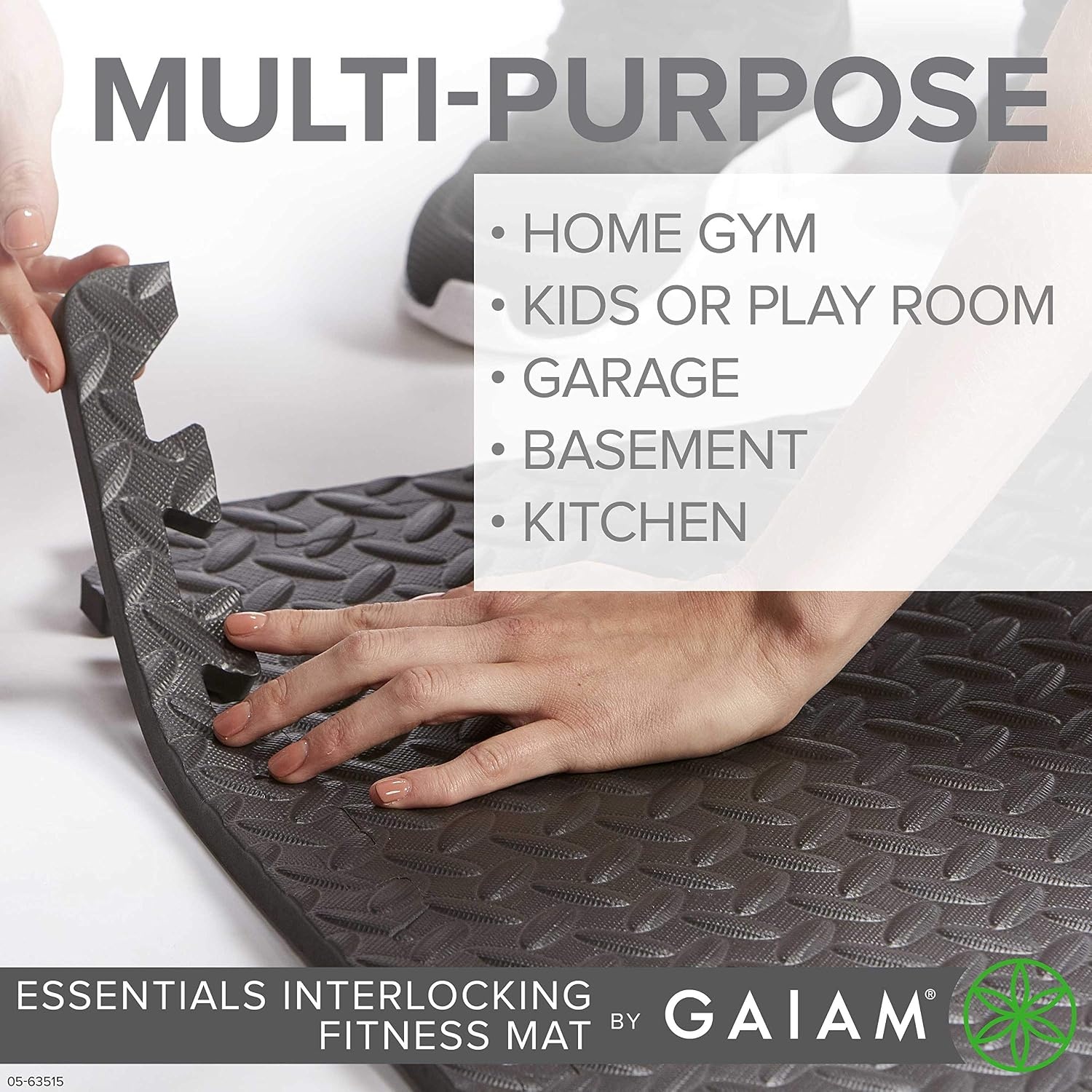 image:imageGaiam Essentials Interlocking Foam Exercise Mat Tiles Interlocking EVA Foam Tiles Cushioned Surface NonSlip Home Gym Fitness amp Floor Workouts Easy Assembly