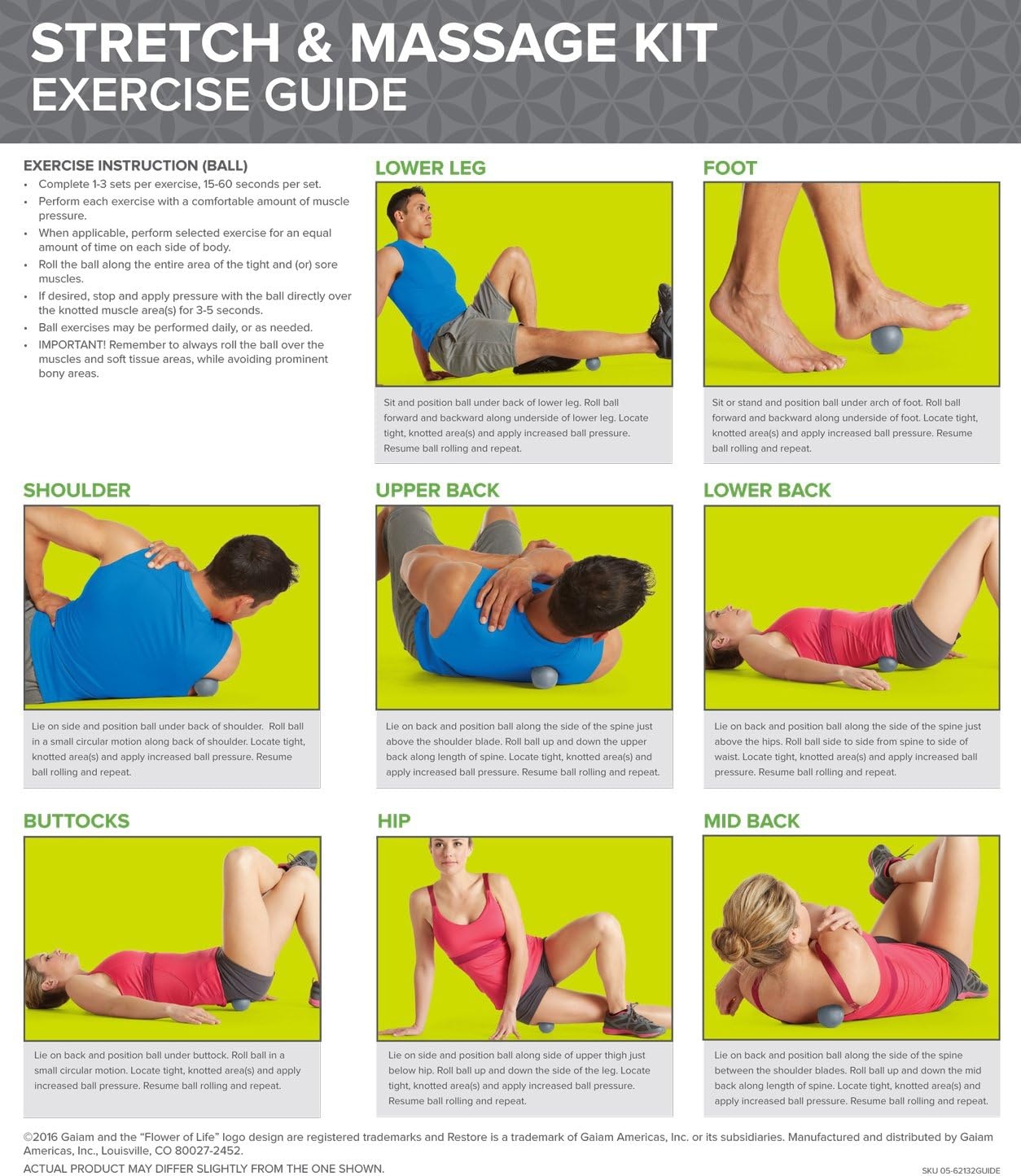 image:imageGaiam Restore Stretch amp Massage Kit Resistance Set Stretching amp Massage Kit Resistance Band Roller amp Tools Flexibility Recovery amp Mobility Home amp Studio Use