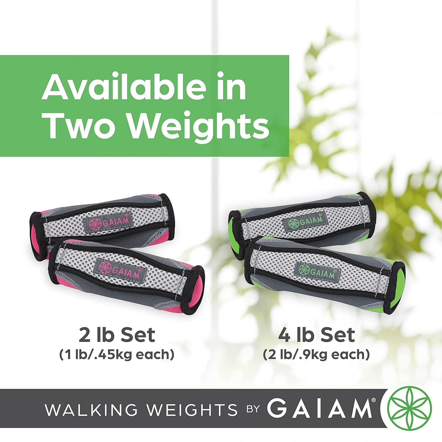 image:imageGaiam Soft Walking Hand Weights with Strap 4lb Set Women Men Ergonomic Hand Strap Soft Shell Walking Running amp Aerobics 2 x 2lb Weights LowImpact TrainingLime