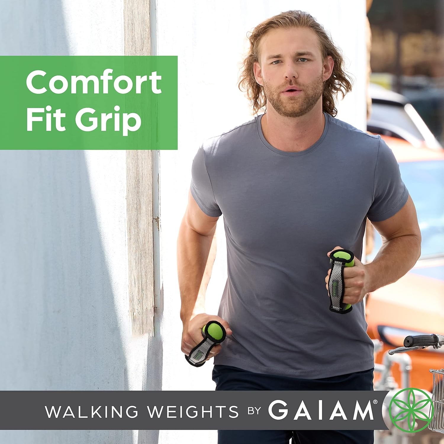 image:imageGaiam Soft Walking Hand Weights with Strap 4lb Set Women Men Ergonomic Hand Strap Soft Shell Walking Running amp Aerobics 2 x 2lb Weights LowImpact TrainingLime