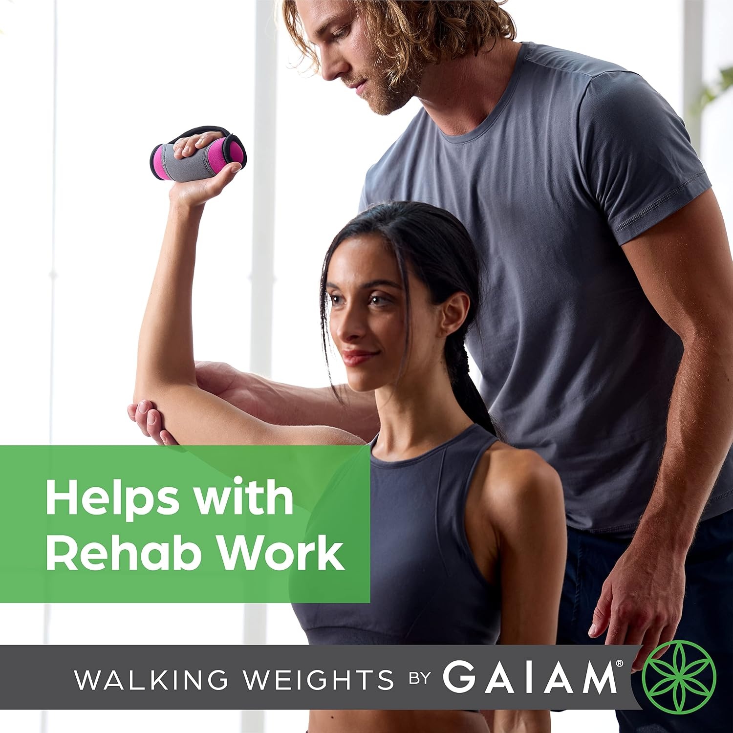 image:imageGaiam Soft Walking Hand Weights with Strap 4lb Set Women Men Ergonomic Hand Strap Soft Shell Walking Running amp Aerobics 2 x 2lb Weights LowImpact TrainingLime