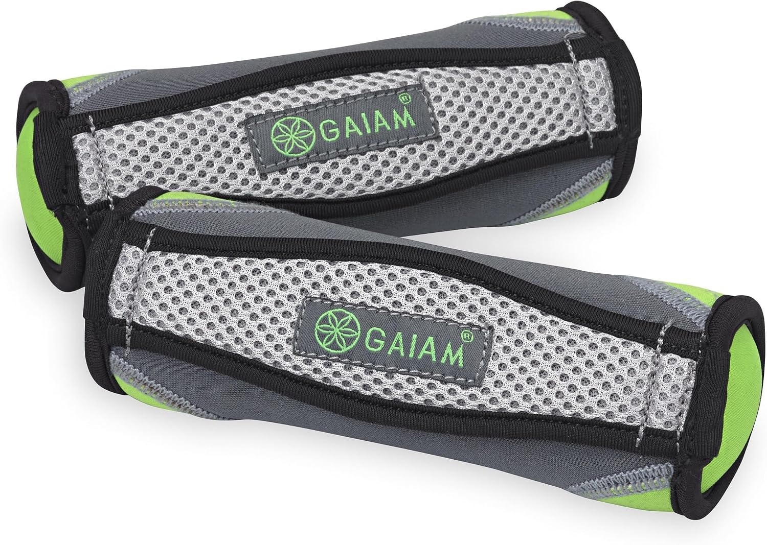 image:imageGaiam Soft Walking Hand Weights with Strap 4lb Set Women Men Ergonomic Hand Strap Soft Shell Walking Running amp Aerobics 2 x 2lb Weights LowImpact TrainingLime