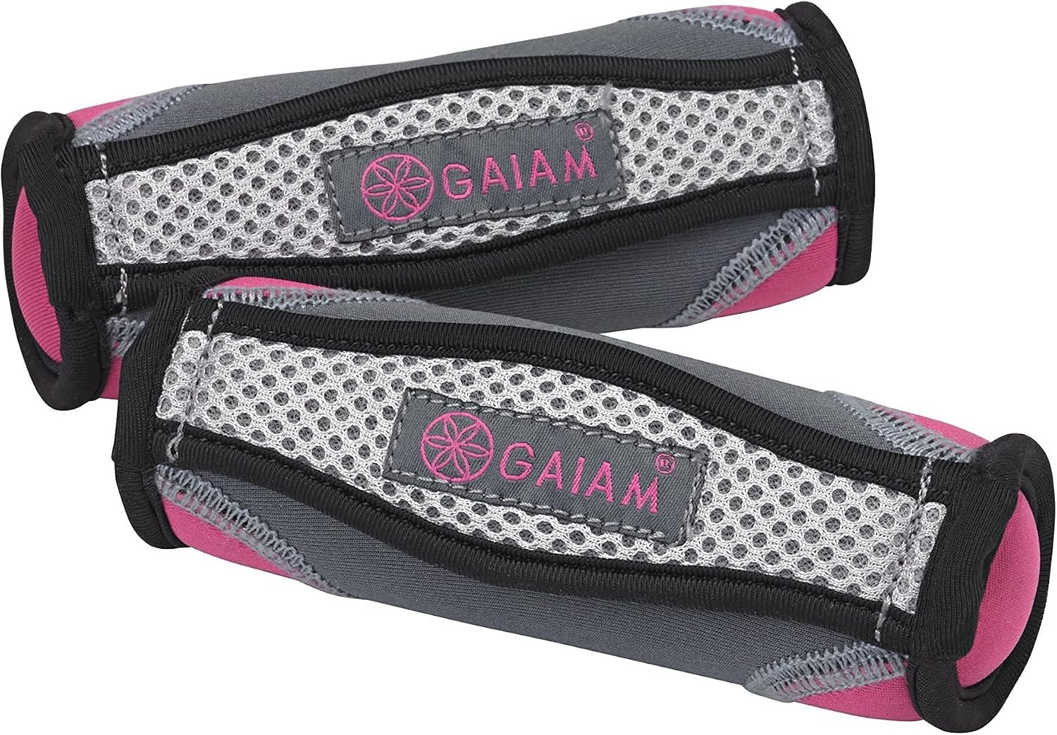 image:imageGaiam Soft Walking Hand Weights with Strap 4lb Set Women Men Ergonomic Hand Strap Soft Shell Walking Running amp Aerobics 2 x 2lb Weights LowImpact TrainingPurple