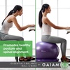 Gaiam Essentials Balance Ball & Base Kit, Yoga Ball Chair, Exercise Ball with Inflatable Ring Base for Home or Office Desk, Includes Air Pump(Navy)