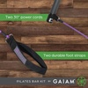 Gaiam Restore Pilates Bar Reformer Kit – Home Fitness Equipment for Total Body Workout – Includes Bar, Two 30-Inch Resistance Band Cords with Attached Foot Strap Loops – Exercise Guide Included | Pilates Bar with Resistance Cords | Home Reformer-Style Workouts | Core, Arms & Full-Body Training | Adjustable