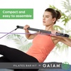Gaiam Restore Pilates Bar Reformer Kit – Home Fitness Equipment for Total Body Workout – Includes Bar, Two 30-Inch Resistance Band Cords with Attached Foot Strap Loops – Exercise Guide Included | Pilates Bar with Resistance Cords | Home Reformer-Style Workouts | Core, Arms & Full-Body Training | Adjustable