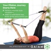 Gaiam Restore Pilates Bar Reformer Kit – Home Fitness Equipment for Total Body Workout – Includes Bar, Two 30-Inch Resistance Band Cords with Attached Foot Strap Loops – Exercise Guide Included | Pilates Bar with Resistance Cords | Home Reformer-Style Workouts | Core, Arms & Full-Body Training | Adjustable