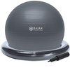 Gaiam Essentials Balance Ball & Base Kit, Yoga Ball Chair, Exercise Ball with Inflatable Ring Base for Home or Office Desk, Includes Air Pump(Grey)