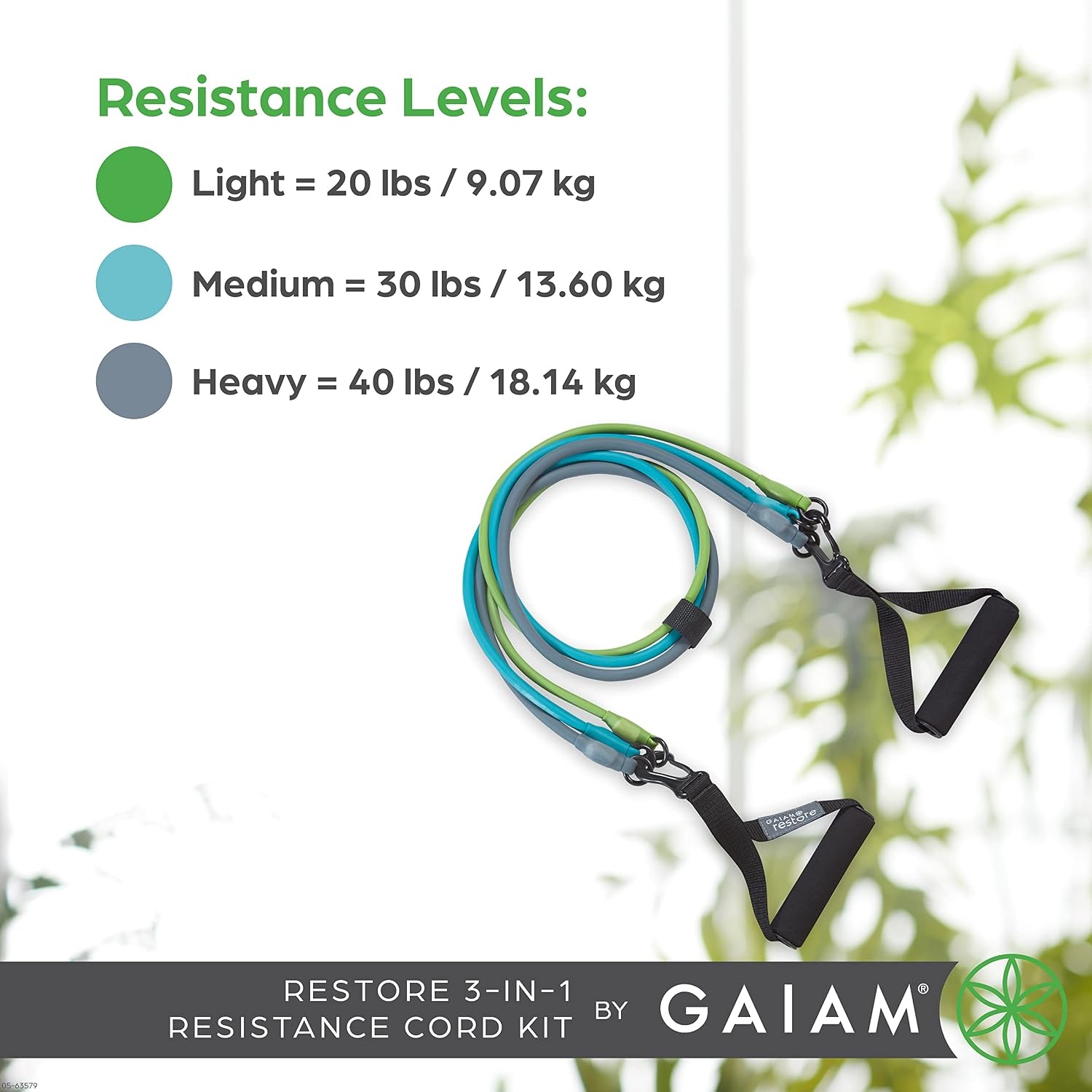 image:imageGaiam 3in1 Resistance Band Kit with ComfortGrip Handles and Interchangeable Strength Bands for High Intensity Training1 EA