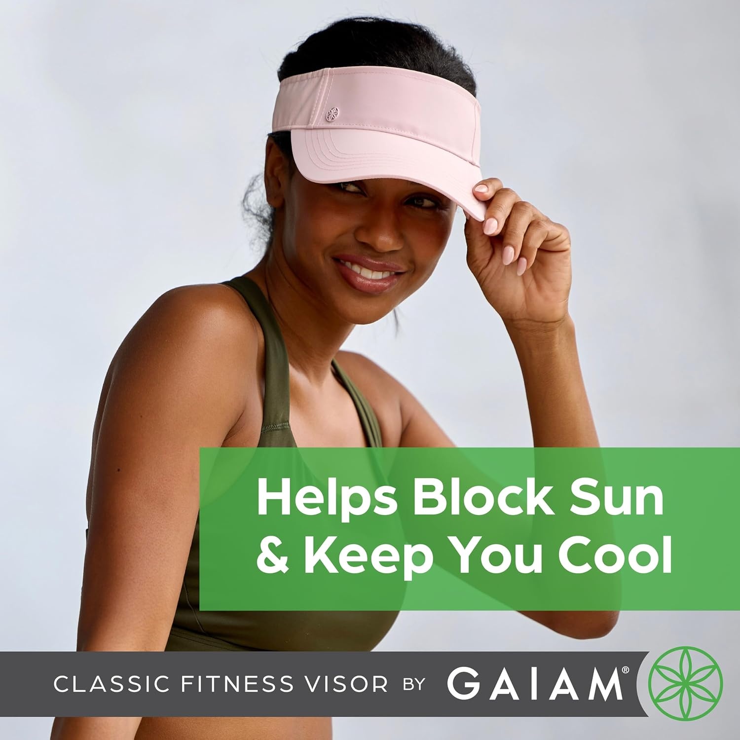 image:imageGaiam Classic Fitness Sun Visor MoistureWicking Women White OpenTop Design QuickDry Sweatband Adjustable Closure Golf Tennis amp Running MoistureWicking Women