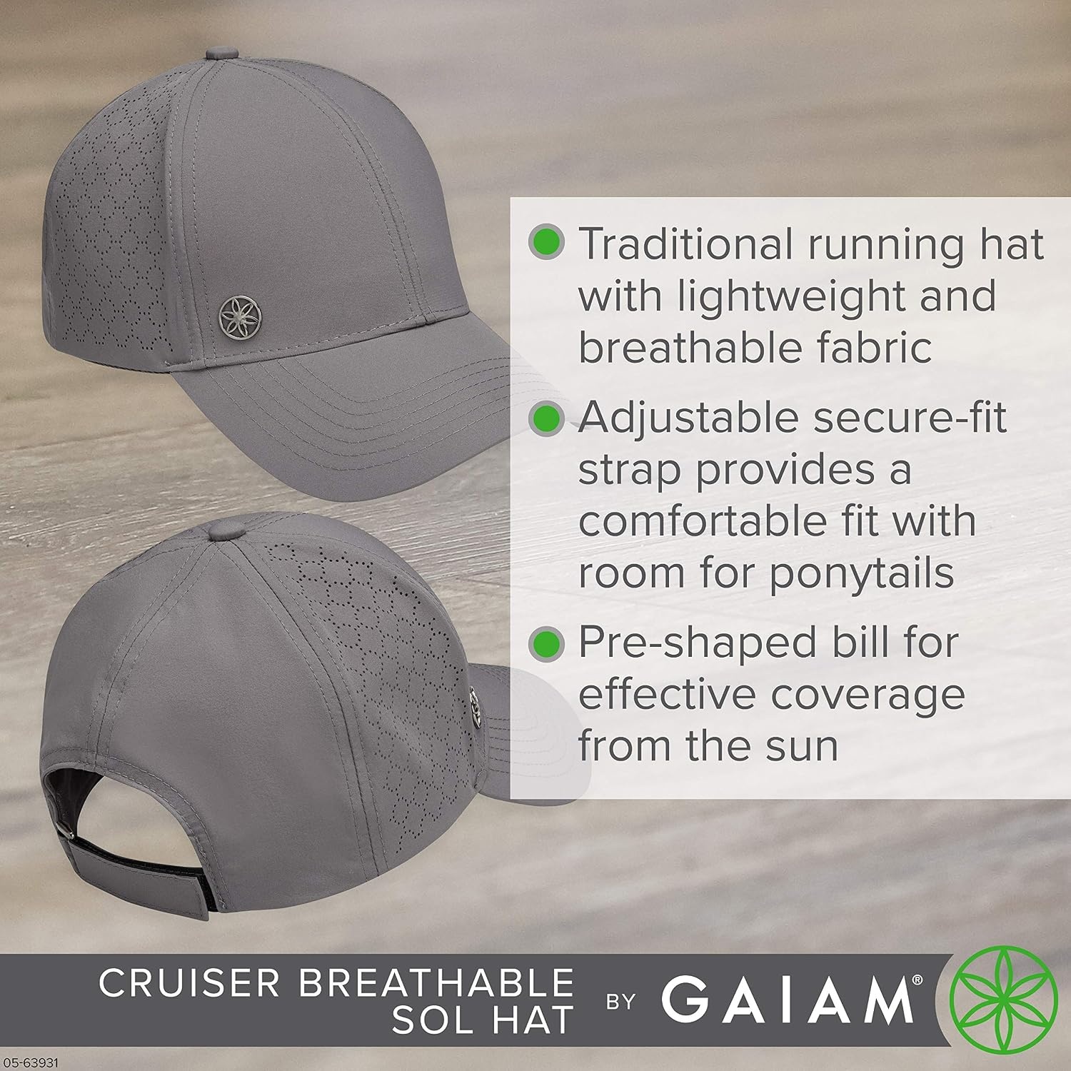 image:imageGaiam Cruiser Breathable Baseball Cap Ponytail Women Lightweight amp Breathable Ponytail Hole Adjustable Fit Running Hiking amp Workouts Womens CapDusk
