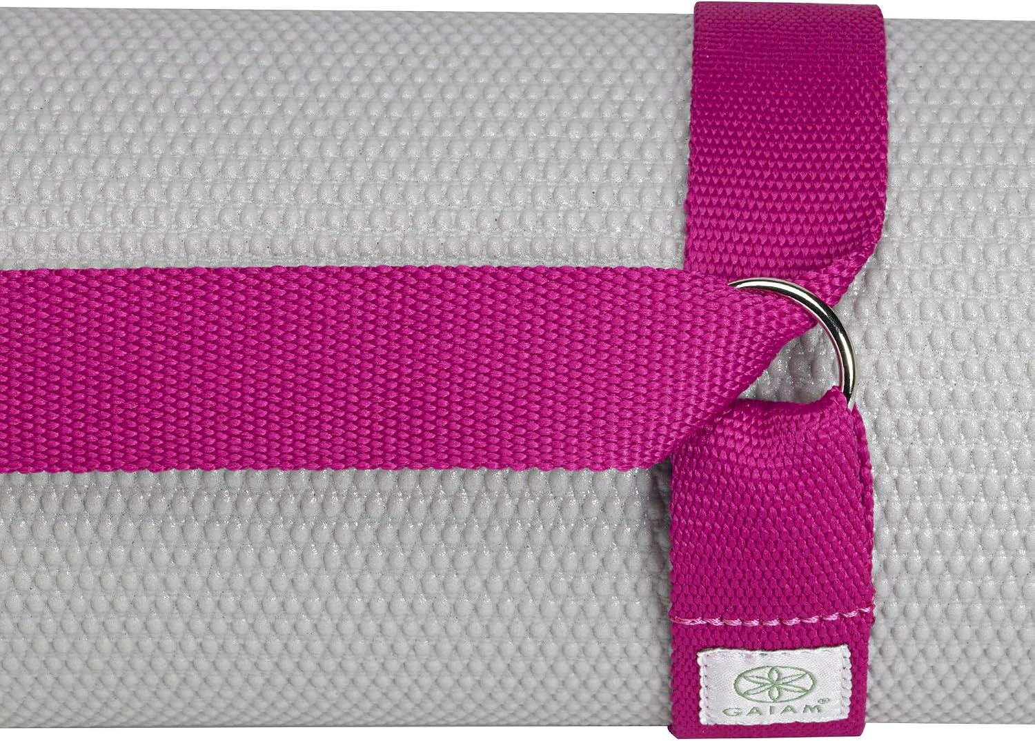 image:imageGaiam EasyCinch Yoga Mat Sling Durable Carrying Strap for Yoga Mat with Metal DRings for Secure Fit No Mat IncludedFuchsia Or Blue