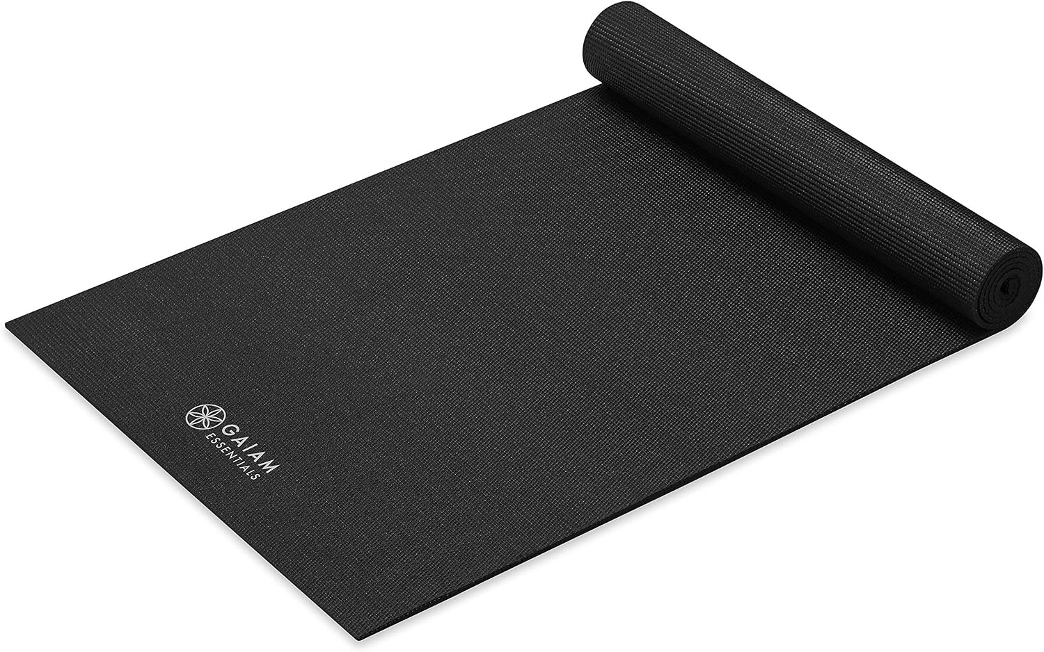 image:imageGaiam Essentials 14 Thin 6mm Yoga amp Pilates Fitness amp Exercise Mat with EasyCinch Carrier Strap Cusion Support For Fitness and Gym WorkoutsBlack