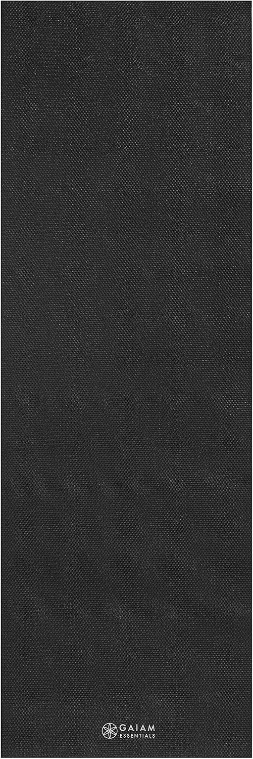 image:imageGaiam Essentials 14 Thin 6mm Yoga amp Pilates Fitness amp Exercise Mat with EasyCinch Carrier Strap Cusion Support For Fitness and Gym WorkoutsBlack