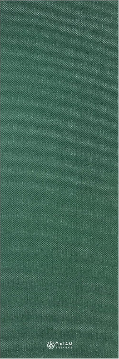 image:imageGaiam Essentials 14 Thin 6mm Yoga amp Pilates Fitness amp Exercise Mat with EasyCinch Carrier Strap Cusion Support For Fitness and Gym WorkoutsGreen