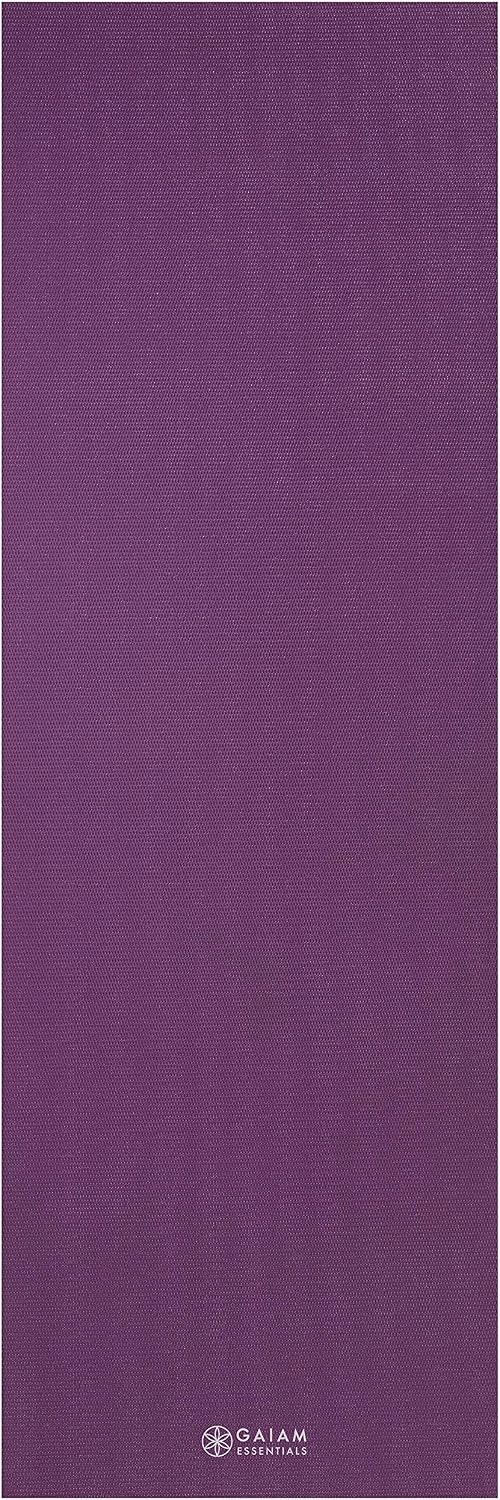 image:imageGaiam Essentials 14 Thin 6mm Yoga amp Pilates Fitness amp Exercise Mat with EasyCinch Carrier Strap Cusion Support For Fitness and Gym WorkoutsPurple