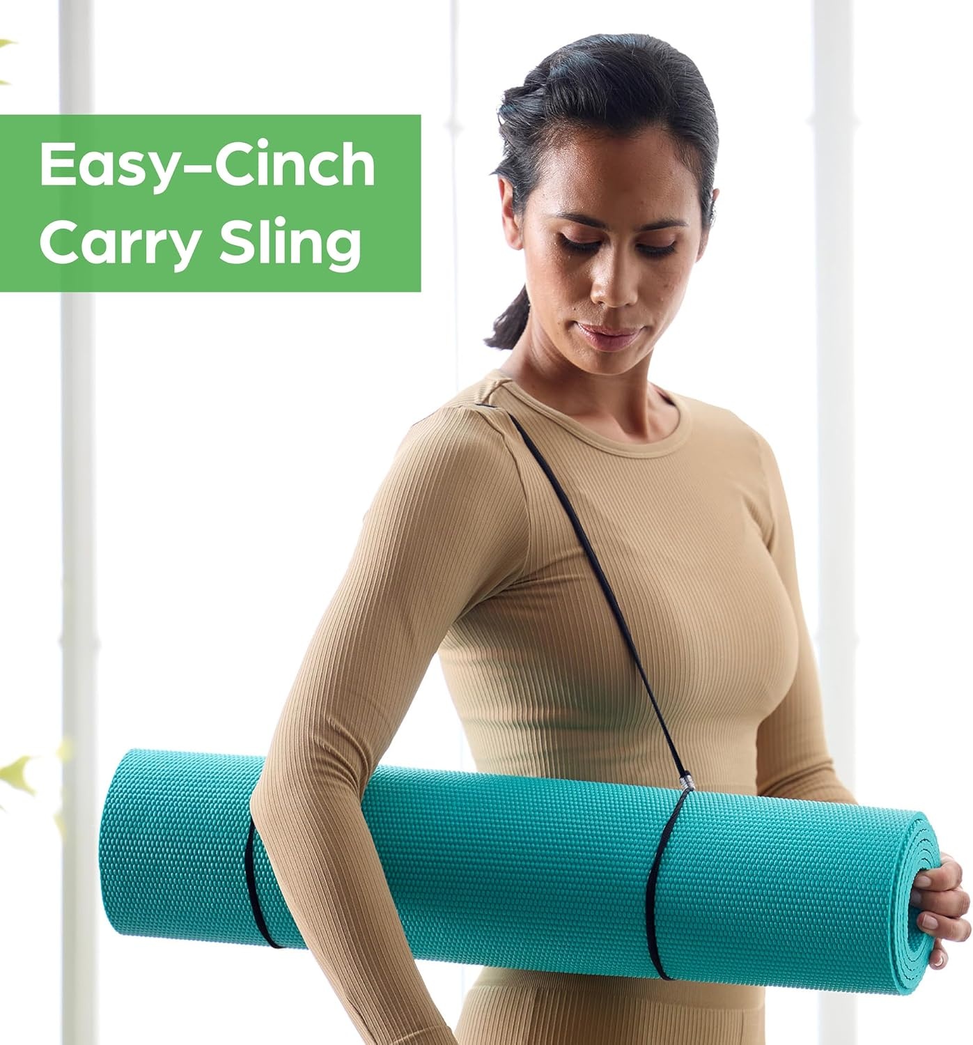 image:imageGaiam Essentials 14 Thin 6mm Yoga amp Pilates Fitness amp Exercise Mat with EasyCinch Carrier Strap Cusion Support For Fitness and Gym WorkoutsPurple