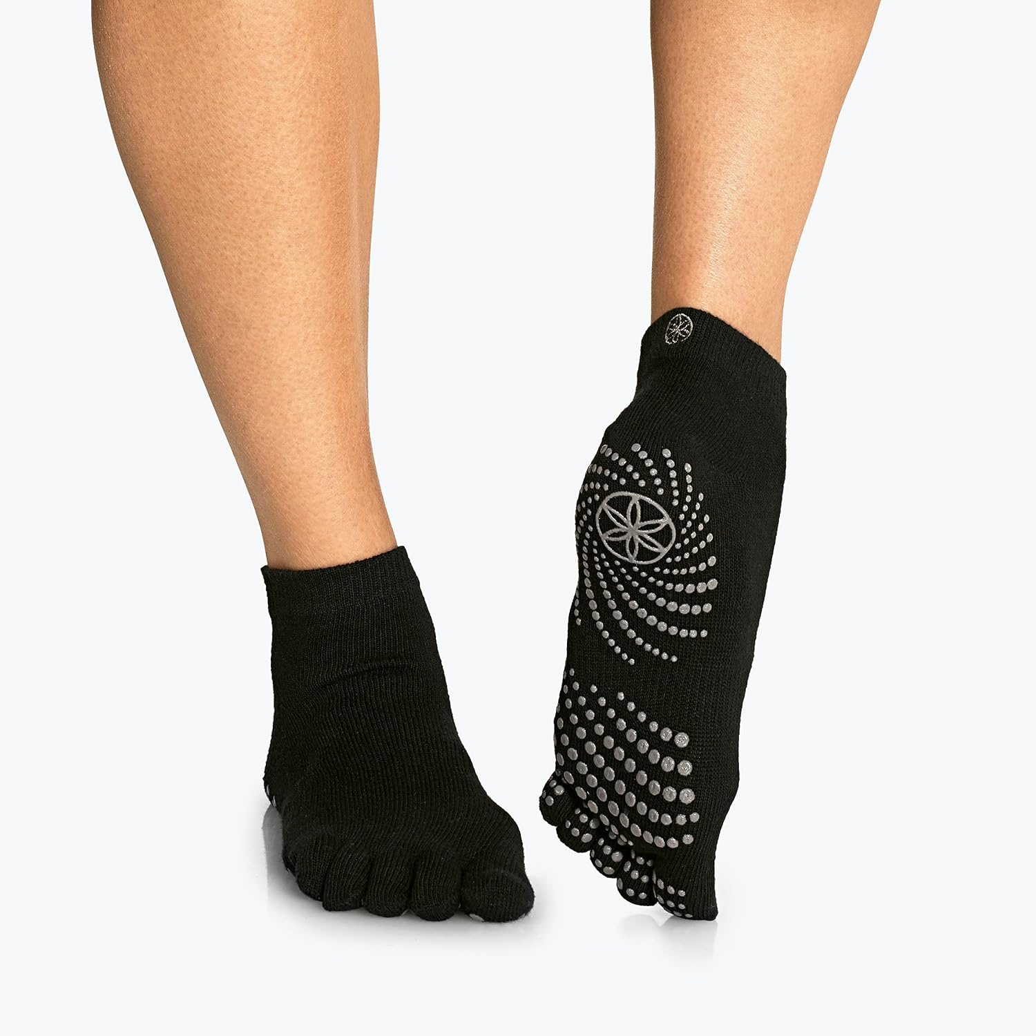 image:imageGaiam Grippy Studio Yoga SocksBlackGrey 2pack