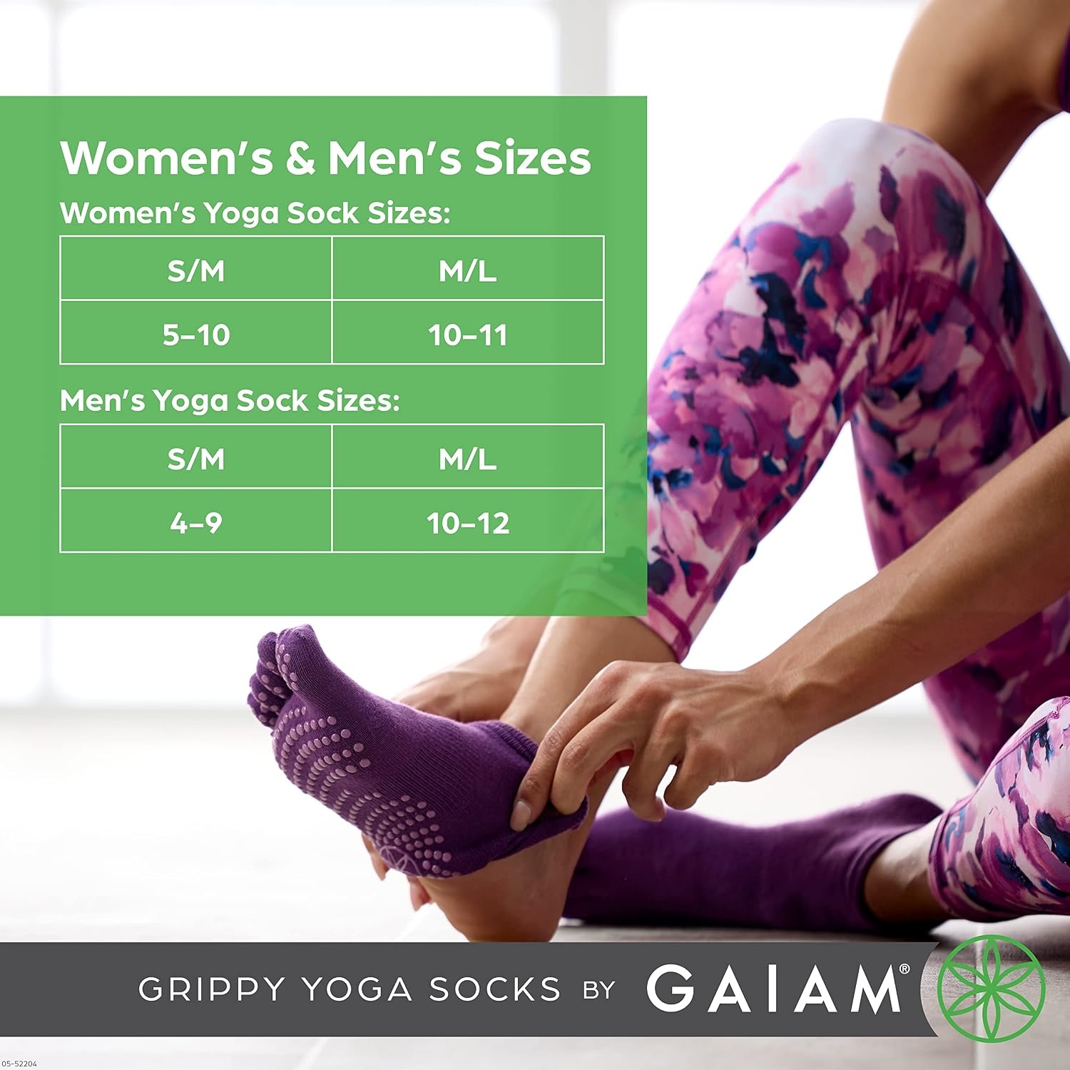 image:imageGaiam Grippy Studio Yoga SocksBlackGrey 2pack