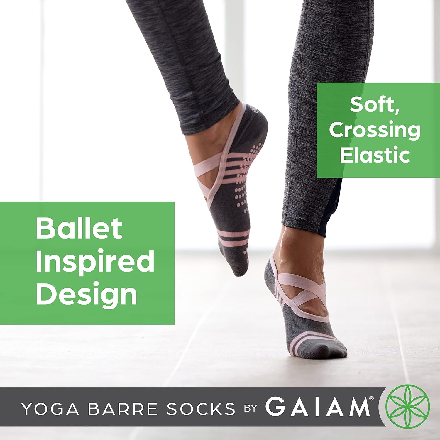 image:imageGaiam Grippy Studio Yoga SocksBlush 2pack
