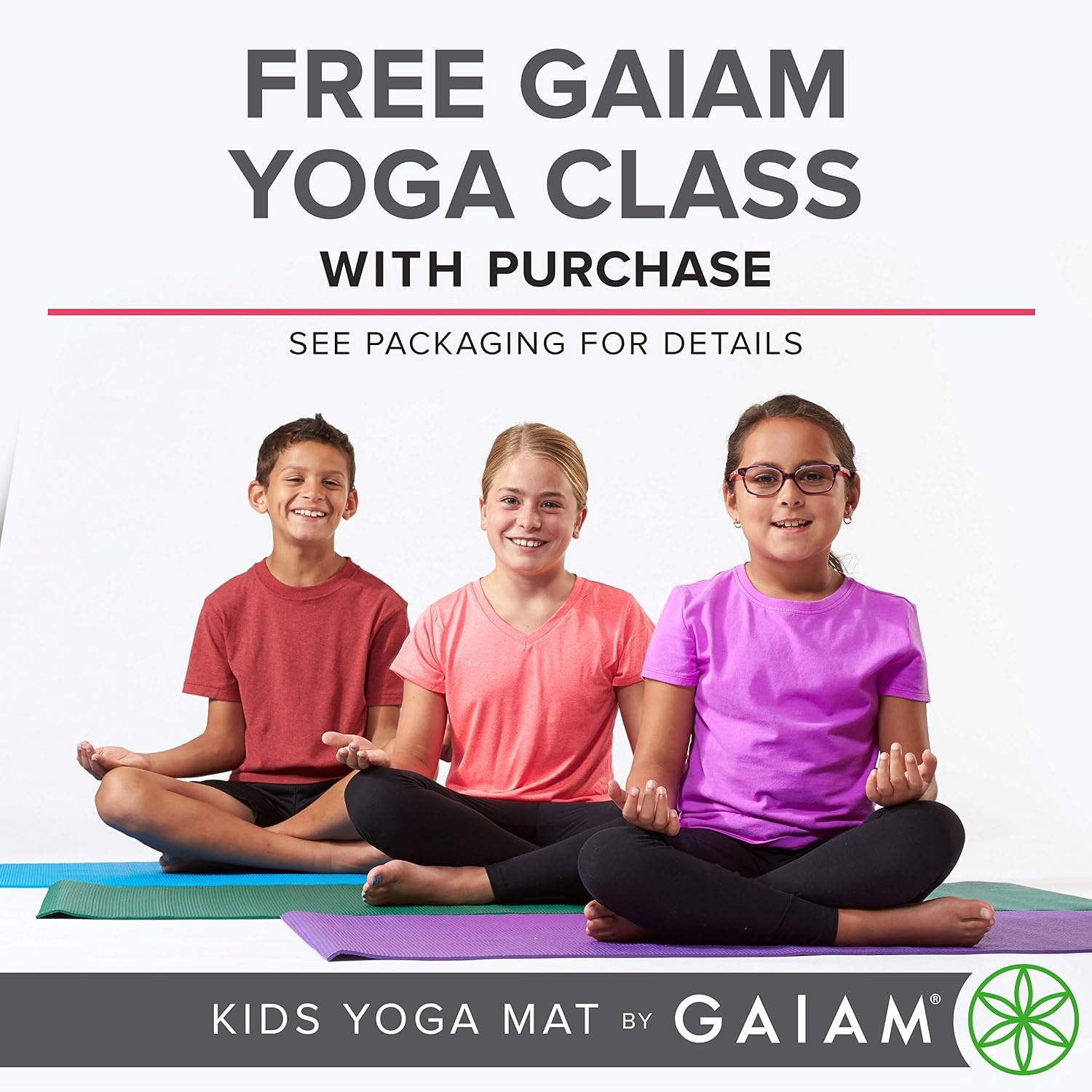 image:imageGaiam Kids Printed Yoga Mat NonToxic Fun Design 3mm Ages 58 Textured NonSlip Surface 6PFree PVC 60L x 24W Downloadable Kids Yoga ClassChomper