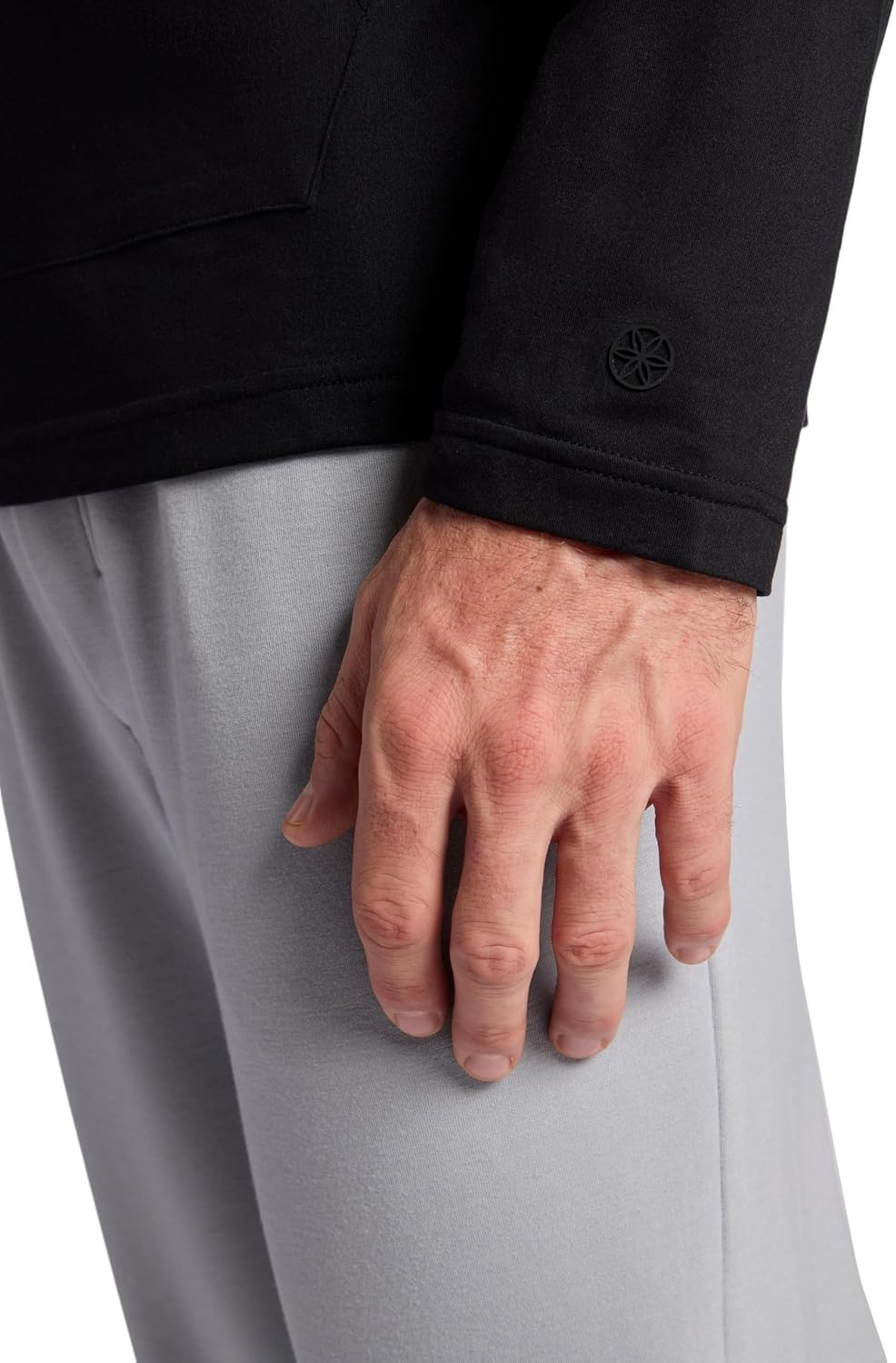 image:imageGaiam Mens Bliss Balance Long Sleeve Pullover Hoodie Relaxed Fit Stretch Midweight MaterialBlack