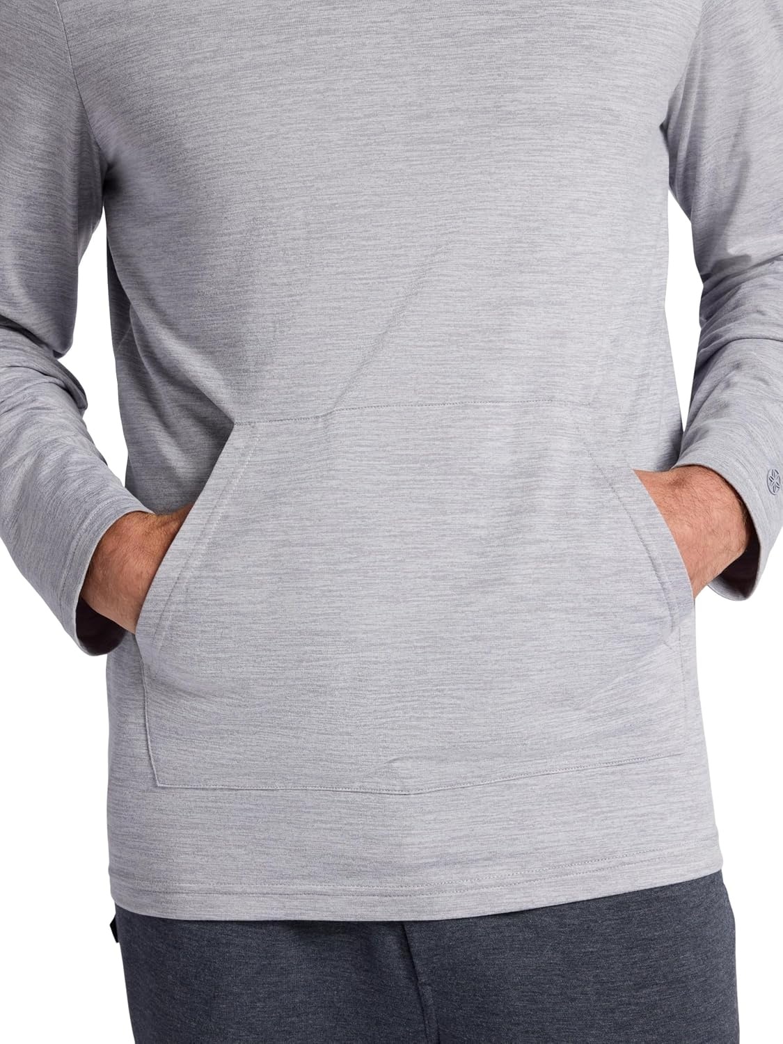 image:imageGaiam Mens Bliss Balance Long Sleeve Pullover Hoodie Relaxed Fit Stretch Midweight MaterialSleet Heather