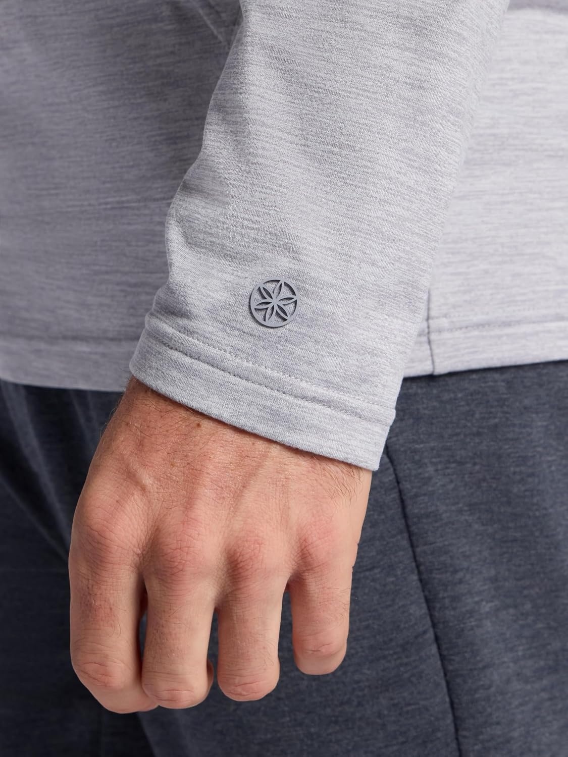 image:imageGaiam Mens Bliss Balance Long Sleeve Pullover Hoodie Relaxed Fit Stretch Midweight MaterialSleet Heather