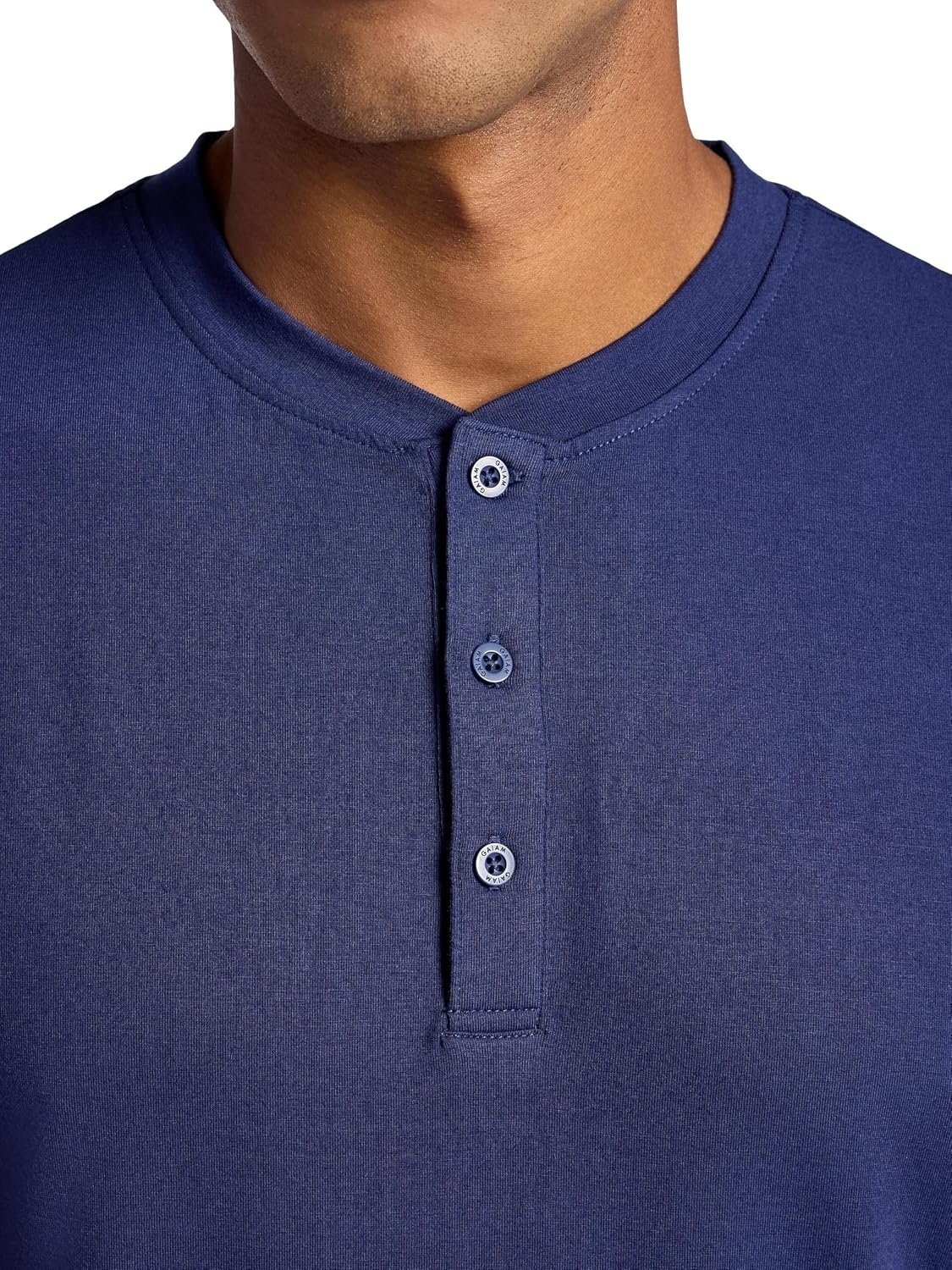 image:imageGaiam Mens Bliss Balance Short Sleeve Henley TopMedieval Blue
