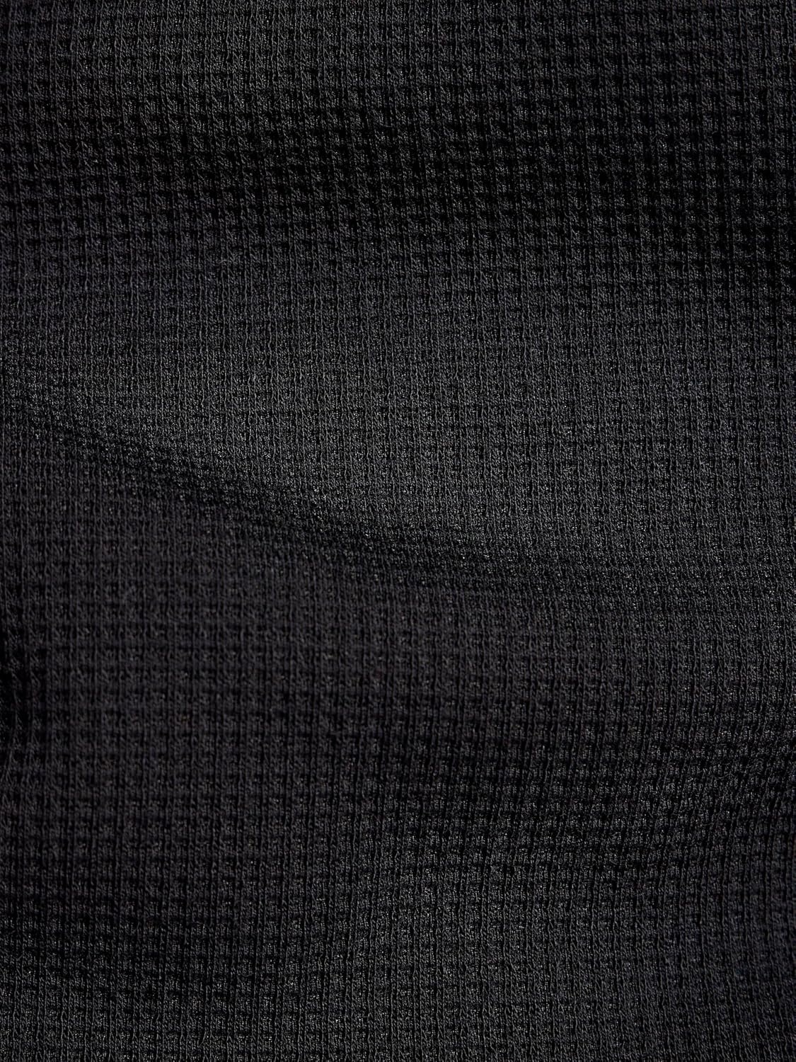 image:imageGaiam Mens Cozy amp Cool Long Sleeve Crewneck Top Standard Fit Stretch Midweight Micro Waffle Jacquard MaterialBlack