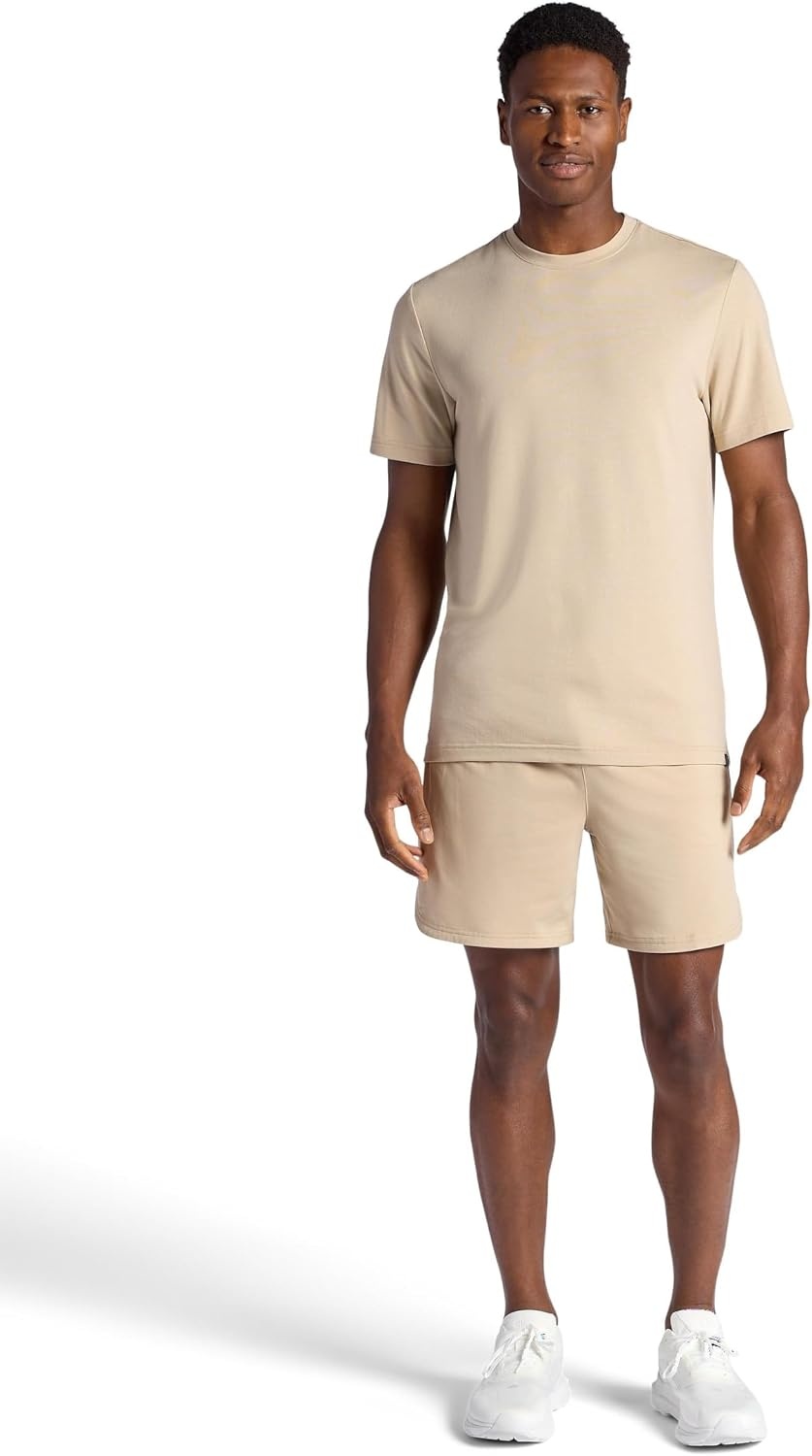 image:imageGaiam Mens Everyday Basic 7 Short 20 Relaxed Fit Stretch Midweight MaterialWhite Pepper
