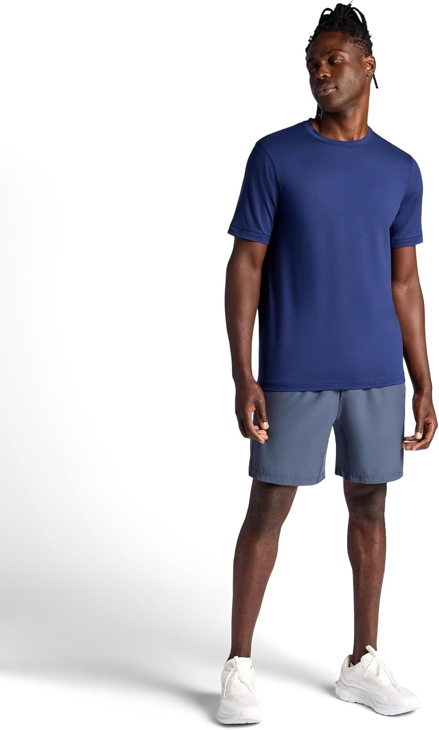 image:imageGaiam Mens Everyday Basic Crewneck Top Standard Fit Stretch Midweight MaterialMedieval Blue