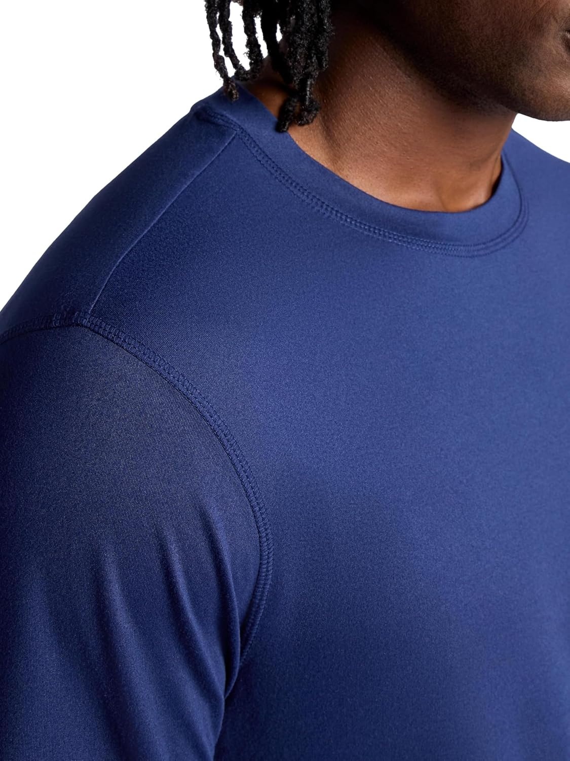 image:imageGaiam Mens Everyday Basic Crewneck Top Standard Fit Stretch Midweight MaterialMedieval Blue