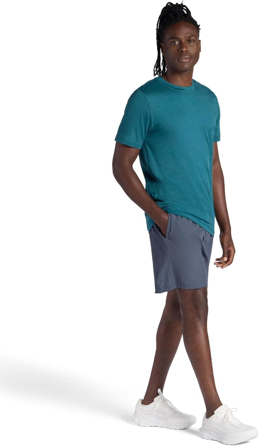 image:imageGaiam Mens Everyday Basic Crewneck Top Standard Fit Stretch Midweight MaterialNavy Blue