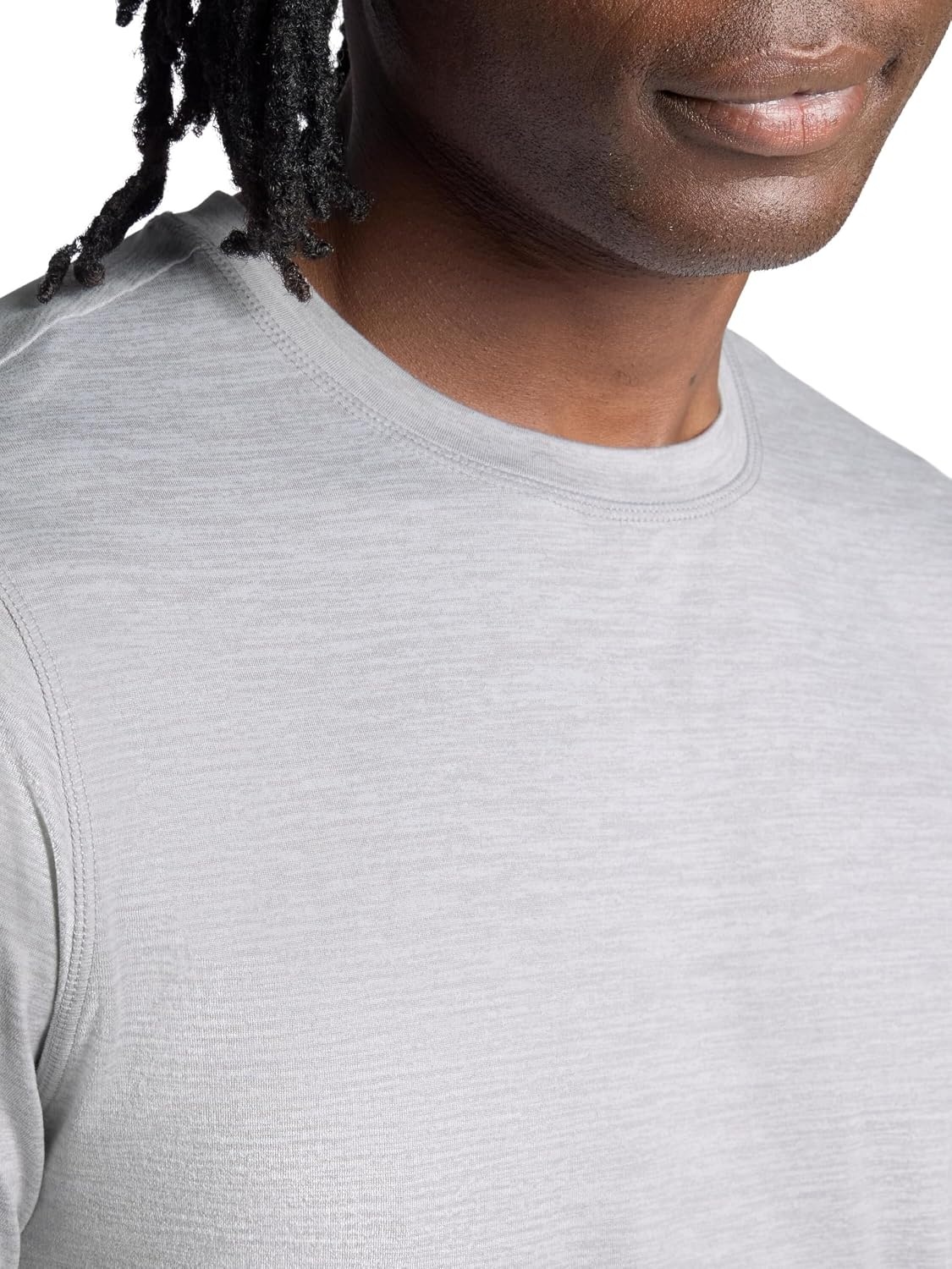 image:imageGaiam Mens Everyday Basic Crewneck Top Standard Fit Stretch Midweight MaterialSlate Heather
