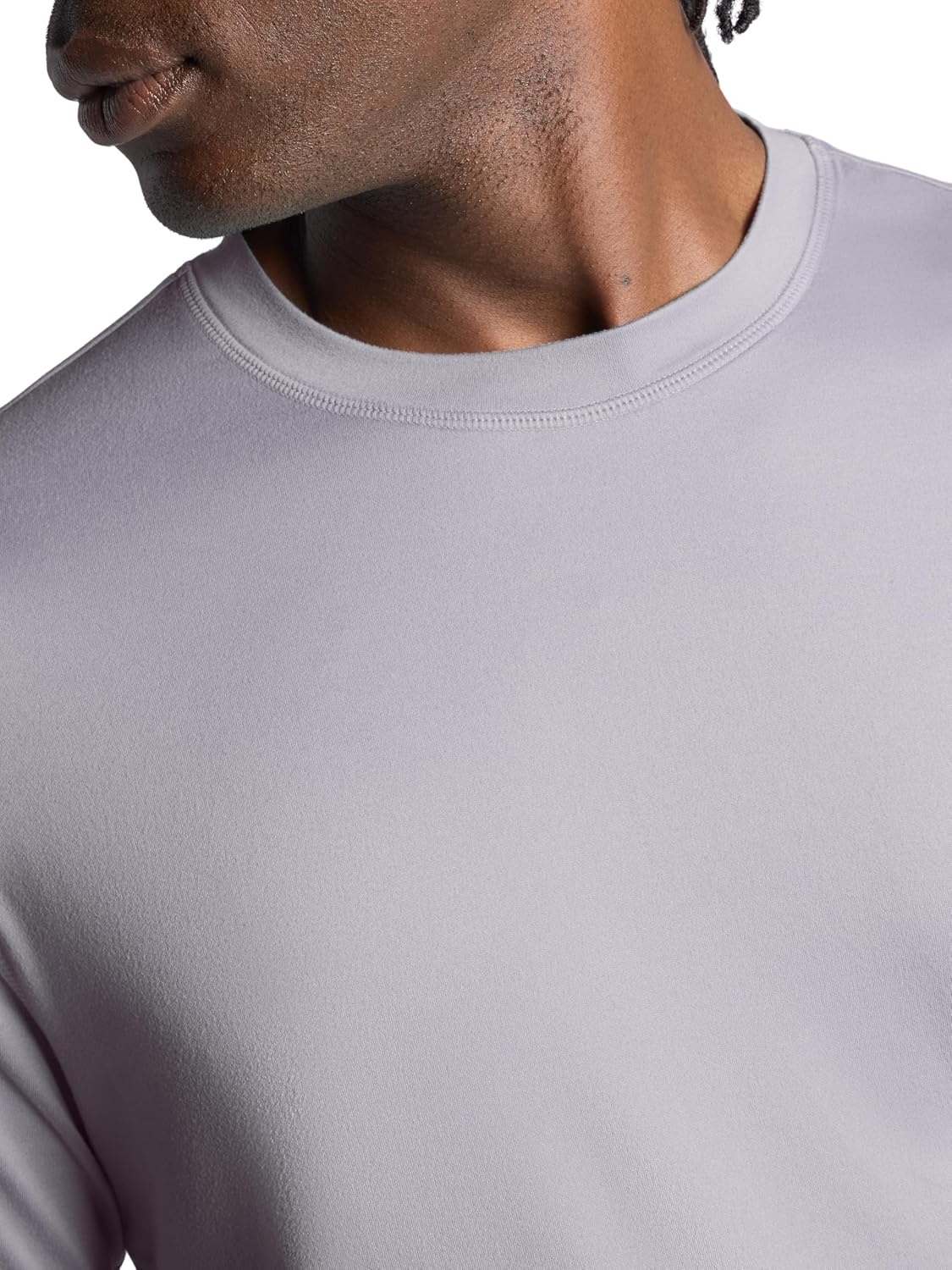 image:imageGaiam Mens Everyday Basic Crewneck Top Standard Fit Stretch Midweight MaterialSleet